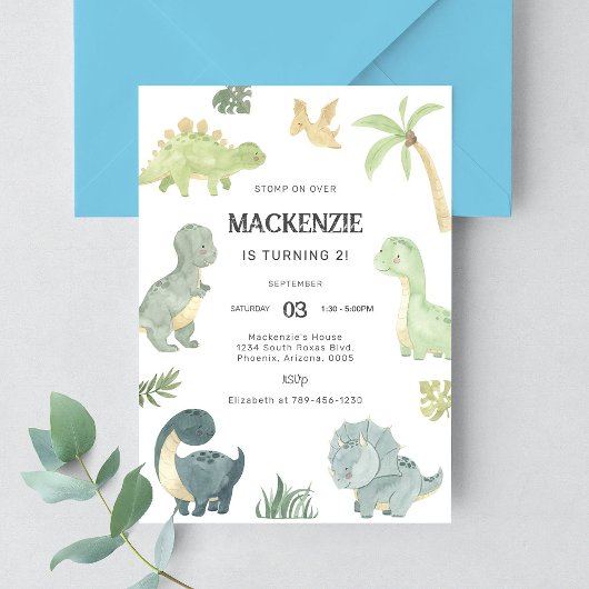 恐竜の誕生日パーティー 招待状