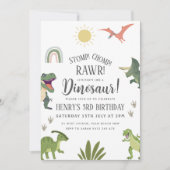 恐竜の誕生日パーティー 招待状 (正面)