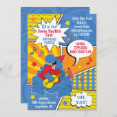 恐竜の誕生日パーティー 招待状 (正面/裏面)