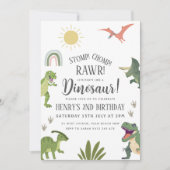 恐竜の誕生日パーティー 招待状 (正面)