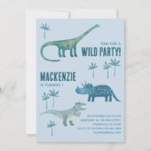 恐竜の誕生日パーティー 招待状 (正面)