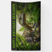 恐竜の誕生日パーティー 横断幕 (縦)