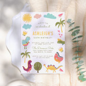 恐竜の誕生日パーティー |男の子または女の子誕生日 招待状