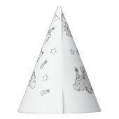 恐竜の誕生日パーティー – 自分の帽子の色 パーティーハット (裏面)