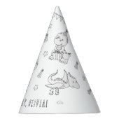 恐竜の誕生日パーティー – 自分の帽子の色 パーティーハット (右)