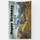 恐竜の誕生日パーティー Tyrannosaurus 横断幕 (縦)