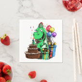 恐竜の誕生日パーティー – 1歳のティラノサウルス スタンダードカクテルナプキン (インサイチュ)