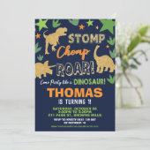 恐竜の誕生日パーティーBash Boy Roarsome 招待状 (スタンド正面)