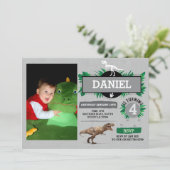 恐竜の誕生日パーティーDino Dig Trexフォト招待状 招待状 (スタンド正面)