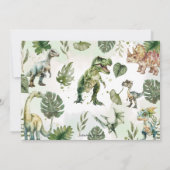 恐竜の誕生日パーティーStop Chomp Roar写真 招待状 (裏面)