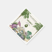 恐竜の誕生日パーティーTレックス水彩 スタンダードカクテルナプキン (角)