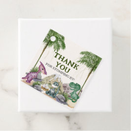 恐竜の誕生日パーティーTレックス水彩 フェイバータグ