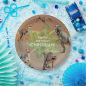 恐竜の誕生日パーティーTレックス ペーパープレート (パーティー)