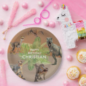 恐竜の誕生日パーティーTレックス ペーパープレート (パーティー)