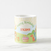 恐竜の誕生日パーティ 水彩画 コーヒーマグカップ (中央)