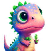 恐竜の誕生日ピンク 缶バッジ