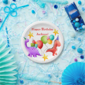 恐竜の誕生日プレート ペーパープレート (パーティー)