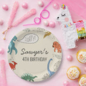 恐竜の誕生日プレート ペーパープレート (パーティー)