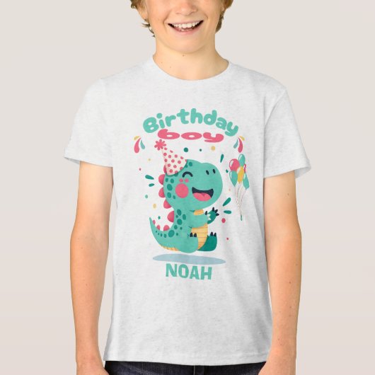 恐竜の誕生日ボーイTシャツ トライブレンドTシャツ (正面)