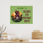 恐竜の誕生日ポスターのサイン ポスター (キッチン)