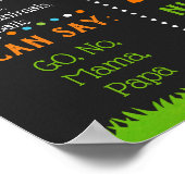 恐竜の誕生日マイルストーンの標識Chalkboardポスター ポスター (角)