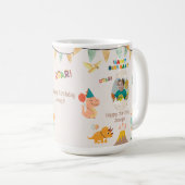 恐竜の誕生日マグギフト – カスタム写真 コーヒーマグカップ (正面右)