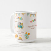 恐竜の誕生日マグギフト – カスタム写真 コーヒーマグカップ (正面左)