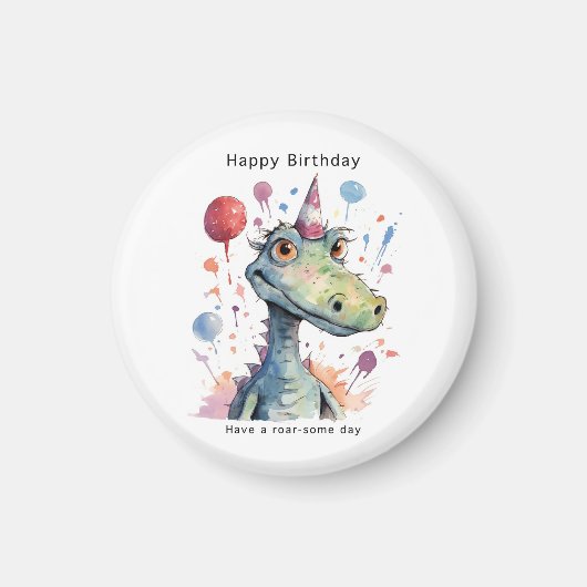 恐竜の誕生日マグネット、吠えるような誕生日 マグネット (正面)