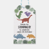 恐竜の誕生日メッセージカードまたはギフトラベル ギフトタグ (正面)