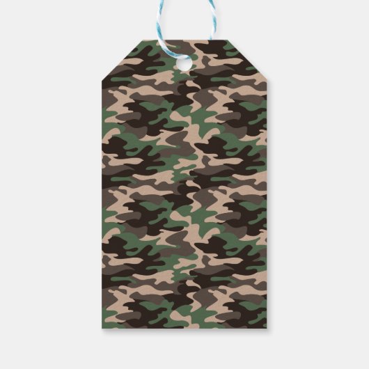 恐竜の誕生日ラプター軍の迷彩傷 ギフトタグ (裏面)