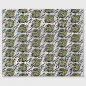 恐竜の誕生日ラプター軍の迷彩傷 ラッピングペーパー (フラット)