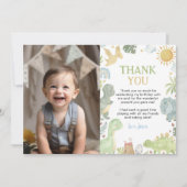 恐竜の誕生日写真サンキューカード サンキューカード (正面)