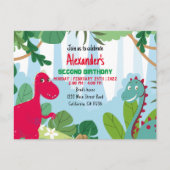 恐竜の誕生日写真招待状 ポストカード (正面)