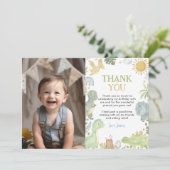 恐竜の誕生日写真　ありがとうカード サンキューカード (スタンド正面)