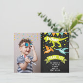 恐竜の誕生日写真 サンキューカード (スタンド正面)
