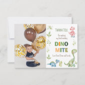 恐竜の誕生日写真 サンキューカード (正面)