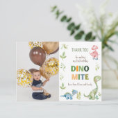 恐竜の誕生日写真 サンキューカード (スタンド正面)