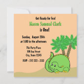 恐竜の誕生日写真 招待状 (裏面)