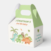 恐竜の誕生日好意ボックスキッズボーイウォーター色 フェイバーボックス (裏面サイド)
