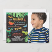 恐竜の誕生日恐竜パーティーの写真招待状 招待状 (正面)