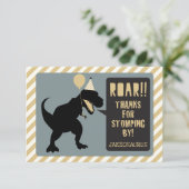 恐竜の誕生日感謝カード ゴールド サンキューカード (スタンド正面)