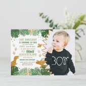 恐竜の誕生日招待恐竜のパーティー招待状 招待状 (スタンド正面)