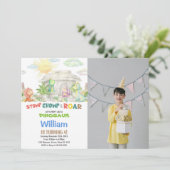 恐竜の誕生日招待状と写真 招待状 (スタンド正面)