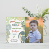 恐竜の誕生日招待状と写真 招待状 (スタンド正面)