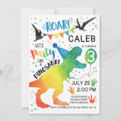 恐竜の誕生日招待状のパーティーが恐竜のよう 招待状 (正面)