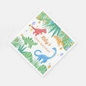 恐竜の誕生日招待状カラフルかわいい スタンダードランチョンナプキン (角)