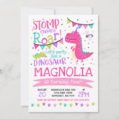 恐竜の誕生日招待状ガールドロウナーズパーティー 招待状 (正面)