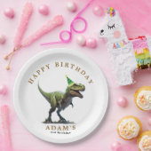 恐竜の誕生日招待状、スリーレックスの誕生日 ペーパープレート (パーティー)