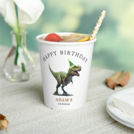 恐竜の誕生日招待状、スリーレックスの誕生日 紙コップ