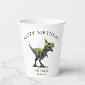 恐竜の誕生日招待状、スリーレックスの誕生日 紙コップ (正面)